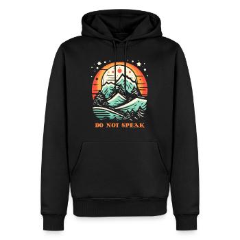 Sprich nicht, Mond Sterne Berg Natur - Männer Premium Bio Hoodie - Schwarz - Vorne - Nico (187cm)