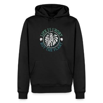 Botany Life Is Short Buy The Plant Horticulture - Männer Premium Bio Hoodie - Schwarz - Vorne - Nico (187cm)