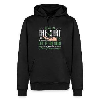 Botanique jouer dans la saleté parce que la plantation botanique - Sweat à capuche Premium bio Homme - noir - Devant - Nico (187cm)