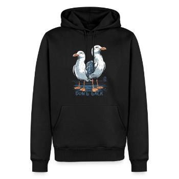 Nicht sprechen, Möwen - Männer Premium Bio Hoodie - Schwarz - Vorne - Nico (187cm)
