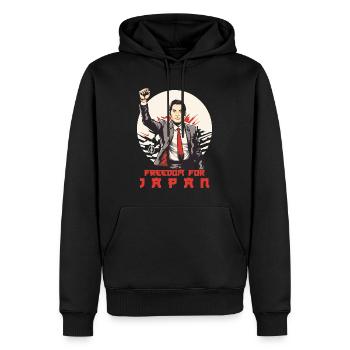 Liberté pour le Japon - Sweat à capuche Premium bio Homme - noir - Devant - Nico (187cm)