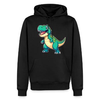 Niedlicher Dinosaurier - Männer Premium Bio Hoodie - Schwarz - Vorne - Nico (187cm)