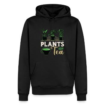 Herbal Tea Plants And Tea Herbalist Tea Drinker - Men’s Premium Organic Hoodie - black - Front - Nico (187cm)
