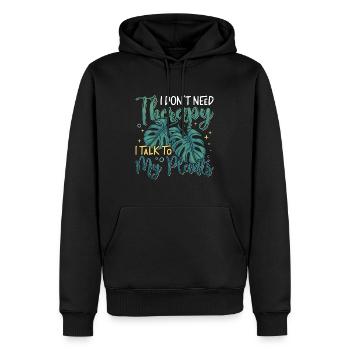 Monstera I Don't Need Therapy I Talk Indoor Plants - Männer Premium Bio Hoodie - Schwarz - Vorne - Nico (187cm)
