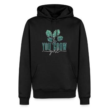 Monstera You Grow Fille Jardinier Monstera Deliciosa - Sweat à capuche Premium bio Homme - noir - Devant - Nico (187cm)
