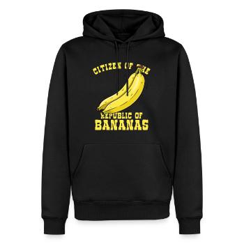 Citoyens de la République de la Banane - Sweat à capuche Premium bio Homme - noir - Devant - Nico (187cm)