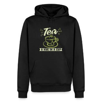 Herbal Tea A Hug In A Cup Teacup Herbal Tea Lover - Männer Premium Bio Hoodie - Schwarz - Vorne - Nico (187cm)