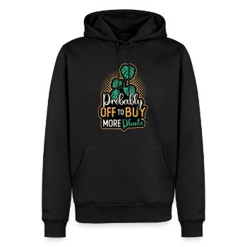 Monstera Probably Off To Buy More Indoor Plants - Männer Premium Bio Hoodie - Schwarz - Vorne - Nico (187cm)