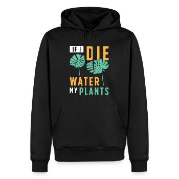 Monstera Si Je Meurs Arrosez Mes Plantes Plantes De Balcon - Sweat à capuche Premium bio Homme - noir - Devant - Nico (187cm)