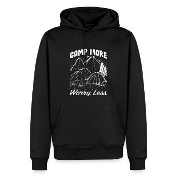 Camping campfire saying - Men’s Premium Organic Hoodie - black - Front - Nico (187cm)