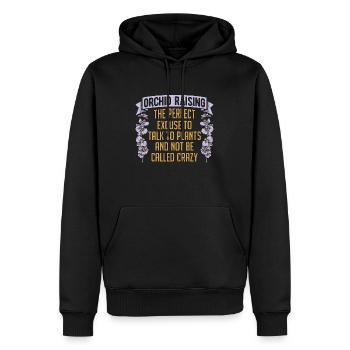 Orchidée élevant l’excuse parfaite fleur d’orchidée - Sweat à capuche Premium bio Homme - noir - Devant - Nico (187cm)