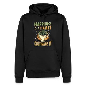 Houseplants Happiness Is A Habit Cultivate Florist - Männer Premium Bio Hoodie - Schwarz - Vorne - Nico (187cm)