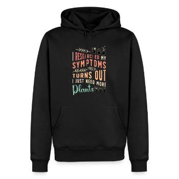 Plantes d’intérieur J’ai fait des recherches sur mes symptômes Plantes d’intérieur - Sweat à capuche Premium bio Homme - noir - Devant - Nico (187cm)
