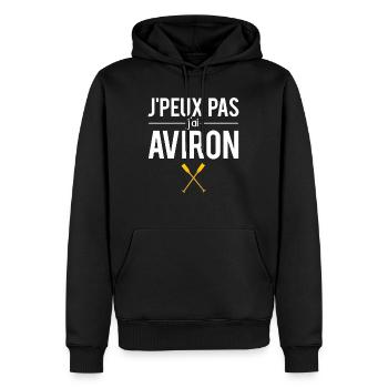 J'peux pas j'ai aviron passionné sport nautique - Sweat à capuche Premium bio Homme - noir - Devant - Nico (187cm)