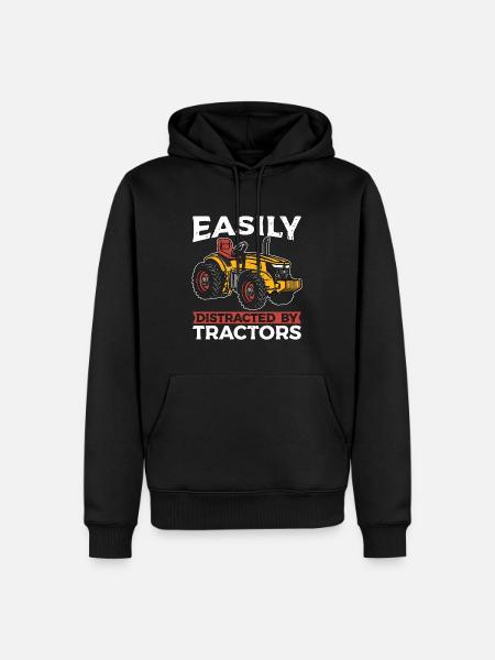 La moissonneuse est facilement distraite par une machine agricole - Sweat à capuche Premium bio Homme - noir