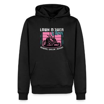Tondeuse à gazon Tondeuse Vibes Tonte Chillin' Tonte de pelouse - Sweat à capuche Premium bio Homme - noir - Devant - Nico (187cm)