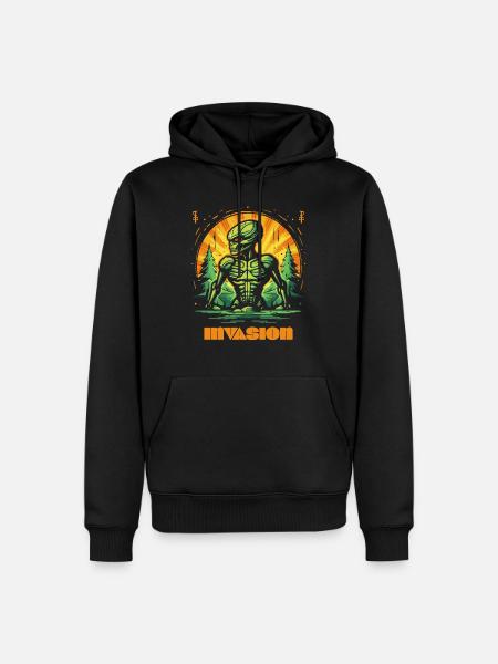 Alien Invasion der Natur - Männer Premium Bio Hoodie - Schwarz