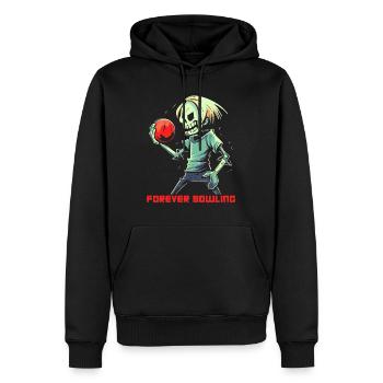 Lustiger Zombie-Bowler, für immer Bowlen - Männer Premium Bio Hoodie - Schwarz - Vorne - Nico (187cm)
