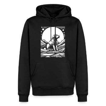 Chien de ciel étoilé - Sweat à capuche Premium bio Homme - noir - Devant - Nico (187cm)