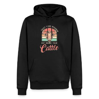 Élevage de bétail Faites confiance aux animaux de la ferme de vos voisins - Sweat à capuche Premium bio Homme - noir - Devant - Nico (187cm)