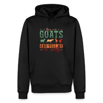 Élevage de moutons et de chèvres Achetez-moi des chèvres et du bétail - Sweat à capuche Premium bio Homme - noir - Devant - Nico (187cm)