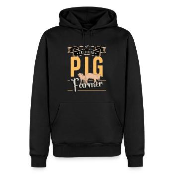 Élevage porcin Certifié Éleveur de porcs Animaux de ferme - Sweat à capuche Premium bio Homme - noir - Devant - Nico (187cm)