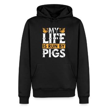Élevage de porcs Ma vie est gérée par des cochons Animaux de la ferme - Sweat à capuche Premium bio Homme - noir - Devant - Nico (187cm)