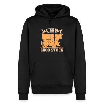 Éleveur Tout sur les bons animaux de la ferme - Sweat à capuche Premium bio Homme - noir - Devant - Nico (187cm)