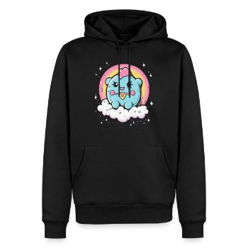 Niedliches Ding mit Regenbogen - Männer Premium Bio Hoodie - Schwarz - Vorne - Nico (187cm)