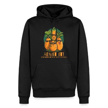 Avouez-le, nous sommes des papayes - Sweat à capuche Premium bio Homme - noir - Devant - Nico (187cm)