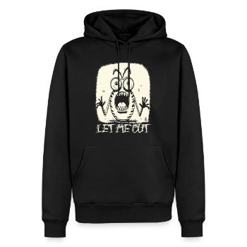 Ein Cartoon-Insekt schreit: Lass mich raus! - Männer Premium Bio Hoodie - Schwarz - Vorne - Nico (187cm)