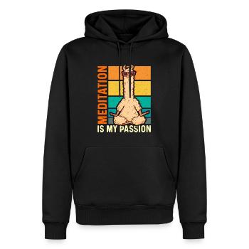 Meditation Is My Passion Spiritual Llama Lover - Männer Premium Bio Hoodie - Schwarz - Vorne - Nico (187cm)
