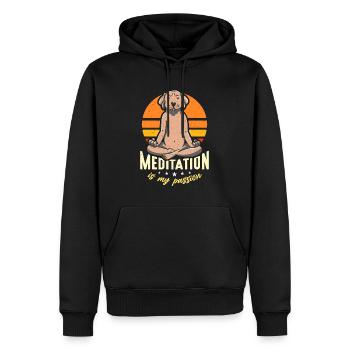 Meditation Is My Passion Yoga Relaxation Dog Lover - Männer Premium Bio Hoodie - Schwarz - Vorne - Nico (187cm)