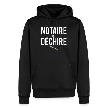 Notaire qui déchire cadeau meilleur notaire humour - Sweat à capuche Premium bio Homme - noir - Devant - Nico (187cm)