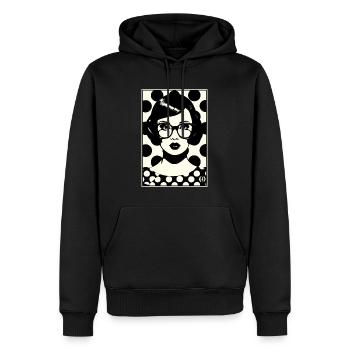 1950er Jahre Polka Dot Brille Sekretärin Frau - Männer Premium Bio Hoodie - Schwarz - Vorne - Nico (187cm)