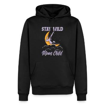 Aerialist Stay Wild Moon Child Air Yoga Aerialists - Männer Premium Bio Hoodie - Schwarz - Vorne - Nico (187cm)