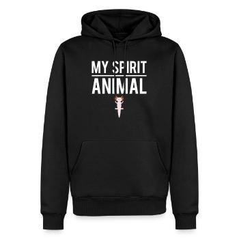 My spirit animal axolotl animal totem - Sweat à capuche Premium bio Homme - noir - Devant - Nico (187cm)