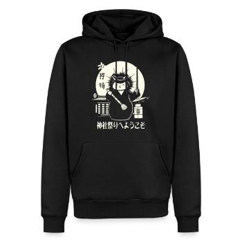 Festival du sanctuaire de bienvenue : japonais - Sweat à capuche Premium bio Homme - noir - Devant - Nico (187cm)