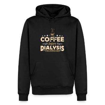 Dialysis Technician Coffee Nephrology Coffee Lover - Men’s Premium Organic Hoodie - black - Front - Nico (187cm)