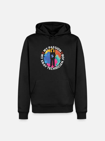Técnico de rayos X Mi pasión Mi radiólogo de rayos X - Sudadera con capucha prémium ecológica para hombre - negro