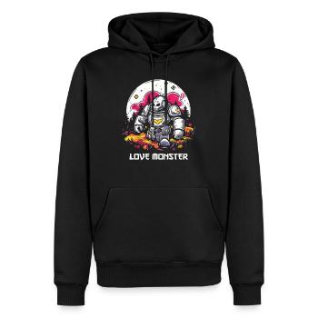 Cher Monster Robot - Sweat à capuche Premium bio Homme - noir - Devant - Nico (187cm)