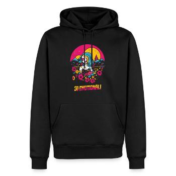 Tellement émouvant : cœurs et nature - Emo Girl - Sweat à capuche Premium bio Homme - noir - Devant - Nico (187cm)