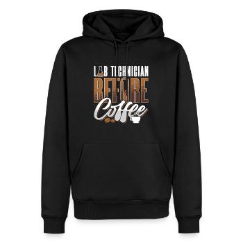 Lab Technician Before Coffee Medical Coffee Lover - Männer Premium Bio Hoodie - Schwarz - Vorne - Nico (187cm)