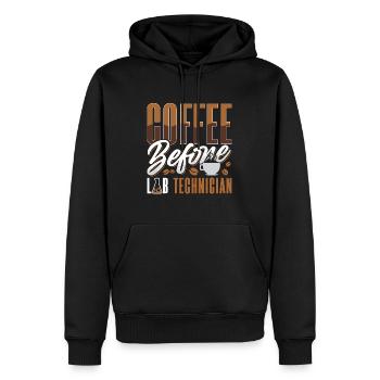 Technicien de laboratoire Café avant la science Amateur de café - Sweat à capuche Premium bio Homme - noir - Devant - Nico (187cm)