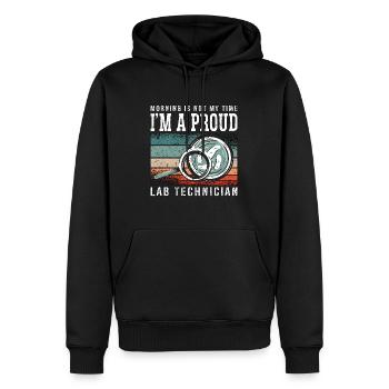 Lab Technician Morning Is Not My Person Scientist - Männer Premium Bio Hoodie - Schwarz - Vorne - Nico (187cm)