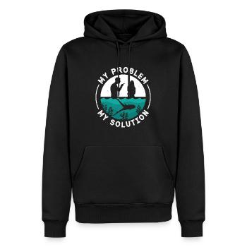 Freediving My Problem My Pictogram Mom Dad Diving - Männer Premium Bio Hoodie - Schwarz - Vorne - Nico (187cm)