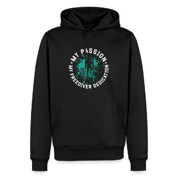 Freediving My Passion My Freediver Apnea Diving - Männer Premium Bio Hoodie - Schwarz - Vorne - Nico (187cm)