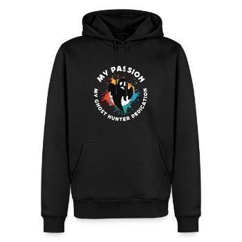 Chasseur de fantômes Ma passion Mon enquêteur paranormal - Sweat à capuche Premium bio Homme - noir - Devant - Nico (187cm)