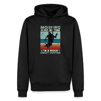 Ghost Hunter Morning n’est pas mon temps Parapsychologie - Sweat à capuche Premium bio Homme - noir - Devant - Nico (187cm)