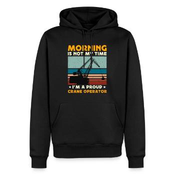 Crane Operator Morning Is Not My Time Tower Crane - Männer Premium Bio Hoodie - Schwarz - Vorne - Nico (187cm)